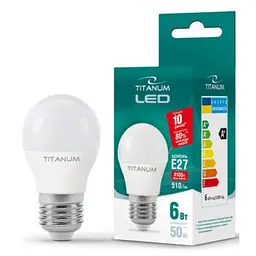 Лампочка TITANUM G45 6W E27 4100K 220V (TLG4506274) - мініатюра 2