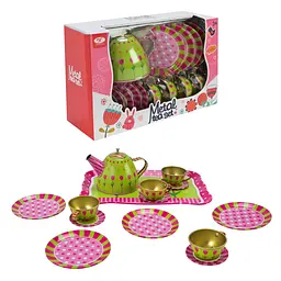 Дитячий металевий чайний сервіз Metal tea set із тюльпанами (620-C13)