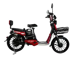 Електровелосипед двомісний Corso Atlant  (800W,48V,20Ah) +кошик Червоний