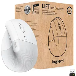 Мишка Logitech Lift Vertical Ergonomic Wireless/Bluetooth for Business Off-white (910-006496)