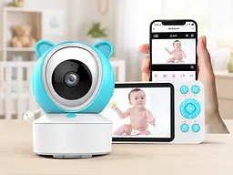 Відеоняня C8 WiFi з екраном 5 дюймів / Відеоняня управління зі смартфона, датчик звуку, руху, нічне бачення - мініатюра 3
