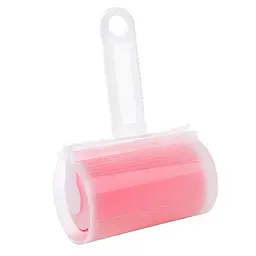 Многоразовый липкий ролик для чистки одежды Semi Sticky roller for clothes с чехлом, Pink - мініатюра 2