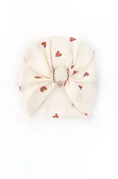 Комплект для девочки Burgundy Hearts — вафельный комбинезон с оборками и шапочкой - миниатюра 8