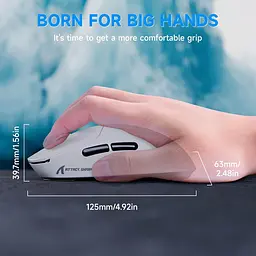 Бездротова миша ATTACK SHARK X8 Plus PAW3395PRO з трьома режимами 2.4G/USB-C з кабелем/Bluetooth Біла - мініатюра 5
