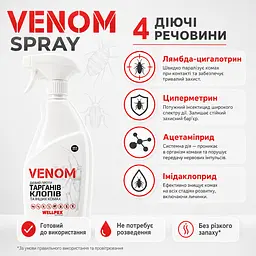 Комплект від клопів для 2-кімнатної квартири Venom спреї + пудра Pudra - мініатюра 9