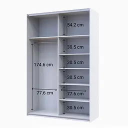 Шафа-купе Doros G-Caiser 2 дзеркала/3 частини 160х60х240 см Білий (42002102) - мініатюра 8