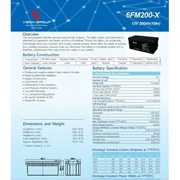 Акумулятор Vision FM 12V 200Ah (6FM200-Х) - мініатюра 2