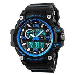 Наручний годинник чоловічий Skmei 1283 Blue Black, 1283BU (12298) - мініатюра 2