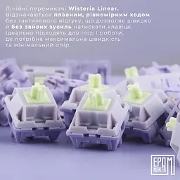 Клавіатура Epomaker EP84 Wisteria Linear White механічна бездротова (EP84-W-WL) - мініатюра 18