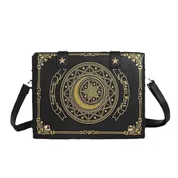 Сумка через плече чарівна книга чорна 19x25x6 см