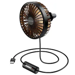 Автомобільний вентилятор Borofone DBF11 three speed (USB-A) Black
