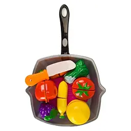 Продукти на липучці, сковорідка, ніж, дощечка, 30x20x6 см, 3016C (В асортименті) - мініатюра 2