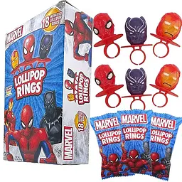 Льодяники Marvel Halloween Lollipop Rings 192 g