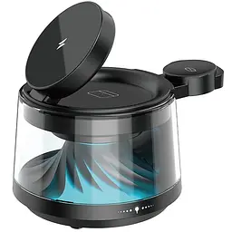 БЗП WIWU Wi-W039 Flow 5in1 wireless charger with Speaker  Night Light 15W Black - мініатюра 5