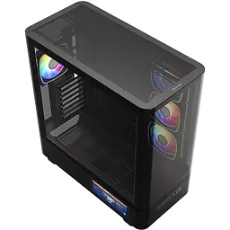 Корпус ModeCom VOLCANO AQ400 ARGB MIDI SIDE LCD 6,2” 4x120mm fans BLACK без БЖ ATX - мініатюра 7