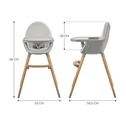 Стілець для годування Kinderkraft 2 в 1 Fini 2 Grey (5902533924509) - мініатюра 2
