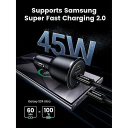 Зарядний пристрій UGREEN CD239 63 Вт з портом USB-C 45 Вт/USB-A 18 Вт Black (90645) - мініатюра 2