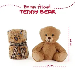 Плед Perletti Toys Teddy Bear з м'якою іграшкою 120x80 см коричневий (P13066) - мініатюра 4