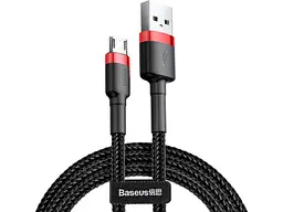 Кабель BASEUS Cafule Cable USB 2.4A 1M Red+Black (CAMKLF-B91)