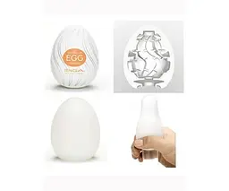 Чоловічий мастурбатор Tenga EGG Wavy яйце + лубрикант та мішечок - мініатюра 4