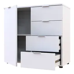 Комод Doros Рон 1 1 фасад 4 шухляди Білий 80х38х81 (41516005) - мініатюра 4