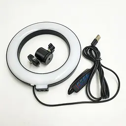 Кільцева LED лампа 16см 10W регулювання яскравості та температури світіння селфі кільце підсвічування блогера фотографа візажиста Elite LUX EL-1140 - мініатюра 4
