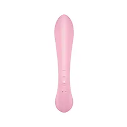 Двосторонній вібратор-кролик Satisfyer Triple Oh Pink, 3 мотори, руків’я-масажер - мініатюра 3