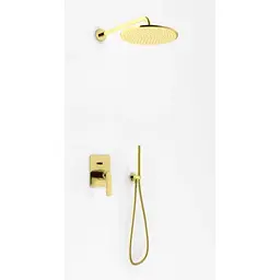 Душова система прихованного монтажу Kohlman Experience Brushed Gold + Box прихованого монтажу QW210EGDBR30, Золотий