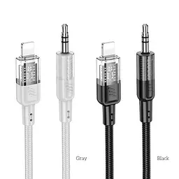 Аудіоадаптер Hoco UPA27 Spirit transparent digital audio conversion cable iP 1.2 м чорний - мініатюра 5