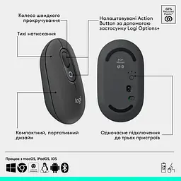 Миша Logitech POP Mouse with Emoji Graphite (910-007412) - мініатюра 6