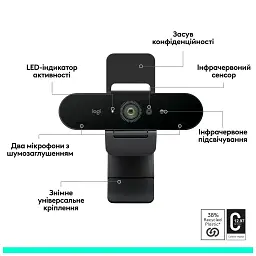 Веб-камера Logitech Brio 4K Ultra HD for Business Graphite (960-001746) - мініатюра 5
