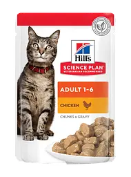 Вологий корм Hill's SP Adult для дорослих котів, з куркою пауч, 85г х 12 шт.