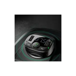 FM модулятор Baseus T Shaped S-09A 2 х USB Type-A, microSD Black (CCMT000001) - мініатюра 11