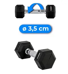 Гантель шестигранна Thunder 2,5 кг (HEXAGONAL-DUMBBELLS-2,5KG) - мініатюра 2
