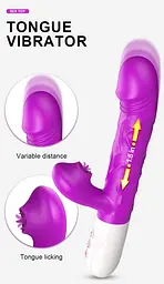 Вібратор-кролик B - Series Fox Tongue, 23 см (фіолетовий) - мініатюра 2