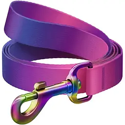 Повідець для собак з нейлону Waudog Nylon Recycled, градієнт, S, Ш 15 мм, Д 122 cм фіолетовий