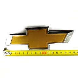 Емблема Chevrolet Шевроле Хром + золото 170х55 мм (скотч + 2 направляючі) 95122565 - мініатюра 2