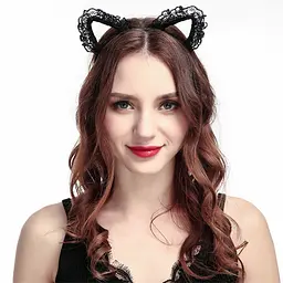 Обруч з котячими вушками Babydoll Універсальний.. Чорний 4503