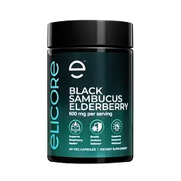 Екстракт чорної бузини Elicore Labs Black Sambucus Elderberry 600 mg, 60 вегакапсул