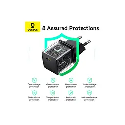 Зарядний пристрій Baseus Palm Fast Charger 1C 20W + Cable 1.0m Type-C 60W black (P10111602113-01) - мініатюра 8