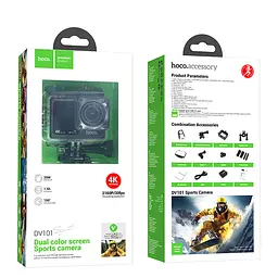 Екшн-камера Hoco DV101 Dual color screen Sports Black - мініатюра 6