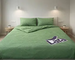 Постільна білизна LARA бязь d11268d Ромб Light Green двоспальна