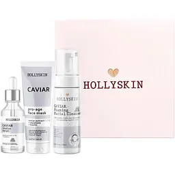 Набір косметики для обличчя Hollyskin Black Caviar Intensive Care: Сироватка 30 мл + Маска 100 мл + Очищаюча пінка 150 мл - мініатюра 2