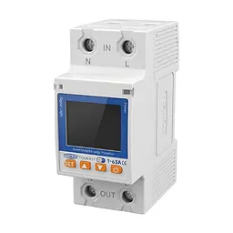 Розумний автоматичний вимикач з Wi-Fi (Tuya) TOMZN TOVA-63T 63A colorful display з моніторингом енергоспоживання, захисним реле напруги та захистом від витоку струму (51-00139) - мініатюра 2