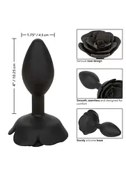 Анальна пробка Calexotics Rose Anal Plug Large, 10.2 см (чорний) - мініатюра 8