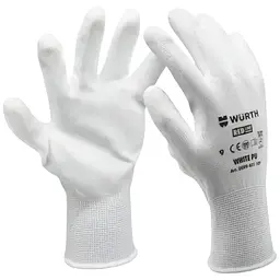 Рукавиці захисні Wurth White PU розмір 10 12 пар в упаковці Red Line (0899401110012)