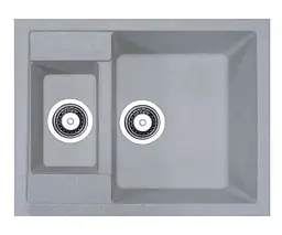 Кухонна мийка Adamant DUPLEX світло-сіра 610x495x200 мм, з додатковою чашею 61 см