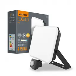 Прожектор Videx LED F3 50W 5000K з датчиком руху 220V чорний (VLE-F3-0505B-S)  - мініатюра 6