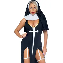 Костюм монашки-грішниці Leg Avenue Sultry Sinner S, сукня, головний убір, комір