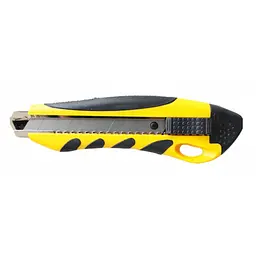 Ніж канцелярський H-Tone 18 мм жовтий з гумовими вставками (KNIFE-HT-JJ40607-18) - мініатюра 1